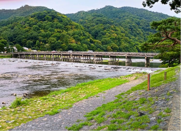 After crossing the Hozugawa River, the climb begins. Photo by Carol L. Bowman