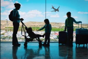 A family traveling with small children