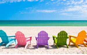 Beach chairs on the beach