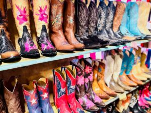 Cowboy boots of all hues and sizes