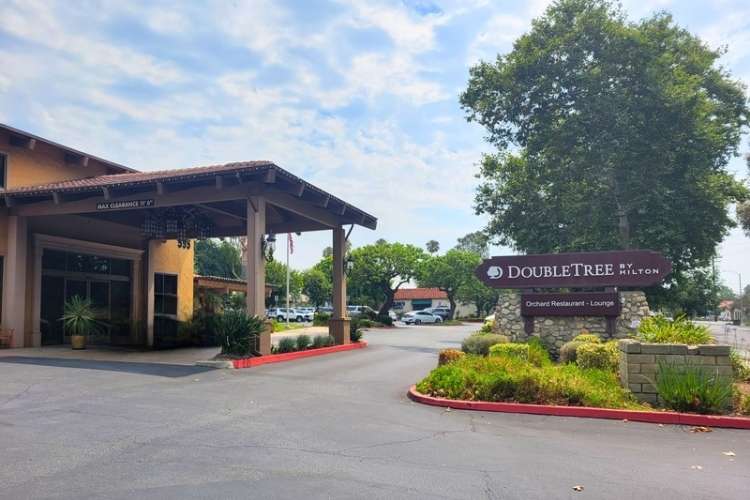 Entrance to large hotel building