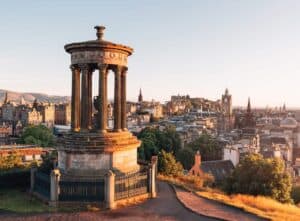 Overlooking Edinburgh in Scotland