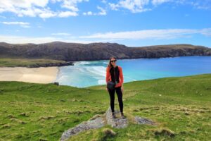 Jess hiking in the Outer Hebrides