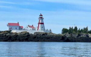 Lighthouse in the Bay of Fundy in New Brunswick, Canada.