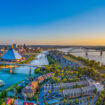 Memphis Tennessee TN Downtown Drone Skyline Aerial.