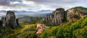 The valley of the Meteora monasteries