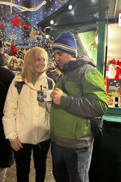 The author and her husband at the Old Town Christmas Market in Innsbruck