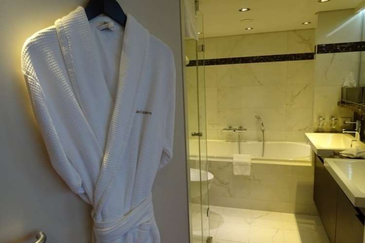 A plush hotel robe