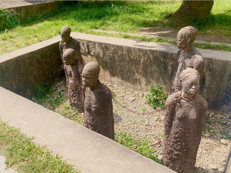 Sculpture at the former slave market in Zanzibar