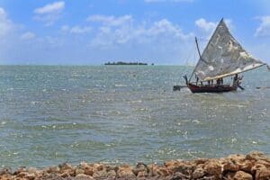 A traditional canoe on Yap in Micronesia