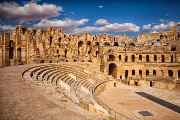 Amphitheatre of El Jem in Tunisia.